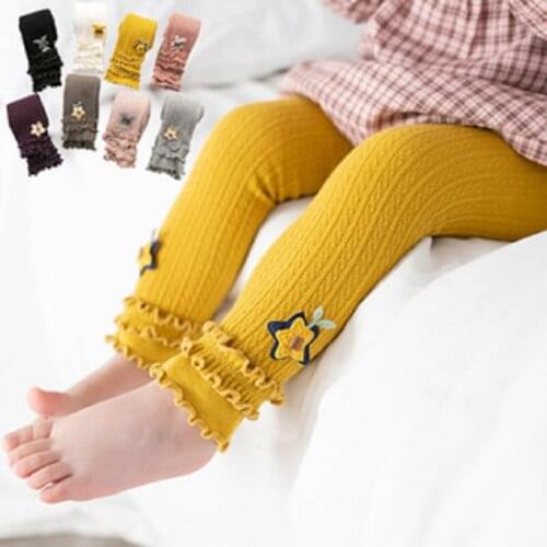 2021 Spring Autumn Fungus Leggings for Girls Candy Color Girls Leggins Elastic Children Pants Baby Ribbed Leggings Clothing