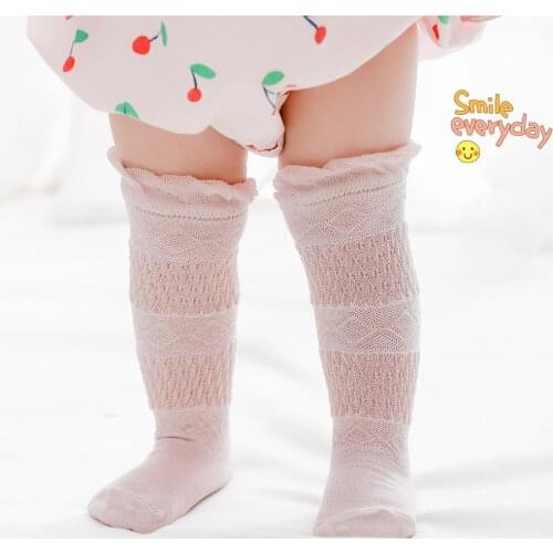 Summer Lace Baby Mesh Socks Newborn Toddler Cotton Knee Socks Baby Girls Boys Long Socks Infant Anti-mosquito Knee High Sock