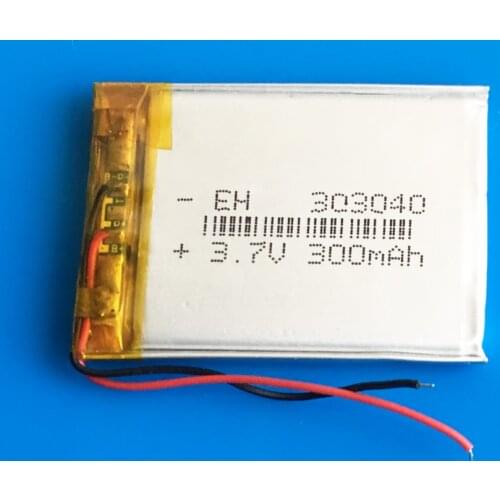 303040 033040 3.7V 300mAh lithium polymer lipo li ion rechargeable battery for MP3 MP4 GPS bluetooth headset camera recorder