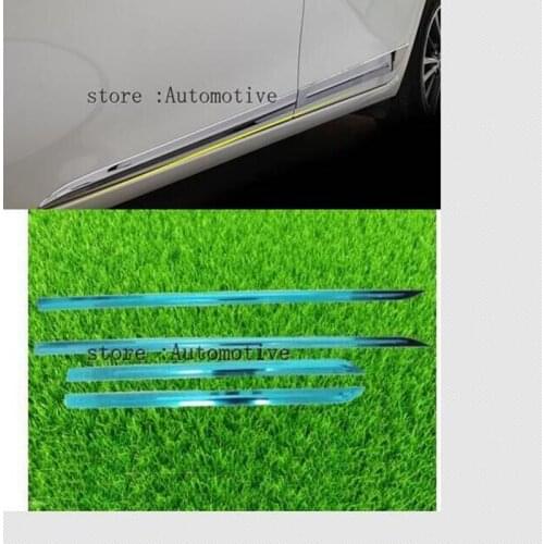 CAR LOGO 4pcs Stainless steel Chrome Side Door Body Molding Lid Cover Trim Fit For Toyota Corolla 11th 2014 2015 2016 2017