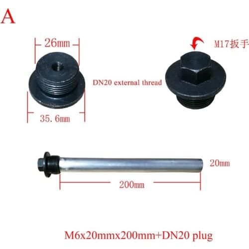 Magnesium anode rod with screw plug, male DN20 water heater, magnesium anode replacement magnesium rod descaling tool