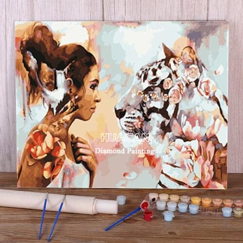 Beauty Wolf Animal DIY Paint By Numbers Kit Oil Paints 50*70 Boards By Numbers Wall Decoration For Wholesale
