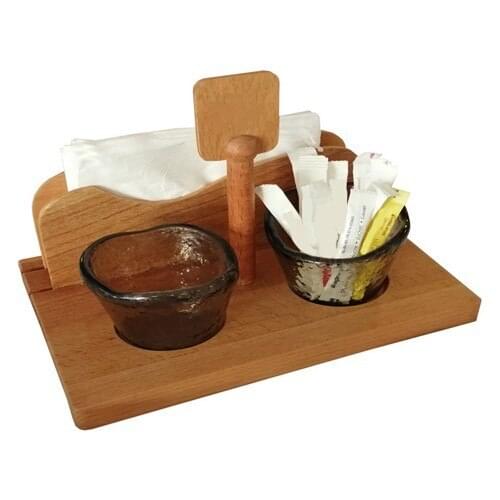 Handmade Menaj Set, Wooden Glass Presentation