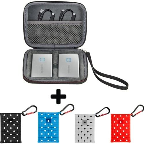 Newest Hard Travel Case for Samsung T7 Touch Portable SSD External Solid State Drives Carrying Case Bag with Silicone Cover