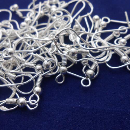 Wholesale 100PCS 925 Sterling Silver French Earring Findings Hook Earwire Soft