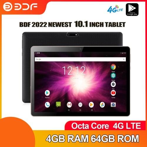 BDF 4G Network Phone Call Tablet Android 9.0 Tablets Octa Core 10.1 Inch IPS 2GB RAM 32GB ROM SC9863A GPS WiFi Google Play 10