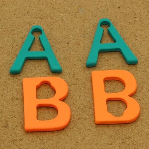 Big Size Iron Alloy Painting AB Letter Charms Diy Crafts Toys Earring Necklace Key Pendants Accessory Mix Fashion Jewelry Make