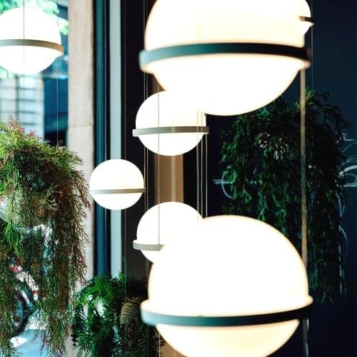 Plant pendant light Deco Glass ball pendant lamp Modern artistical Duplex Apartment spiral stair suspension led luminaire