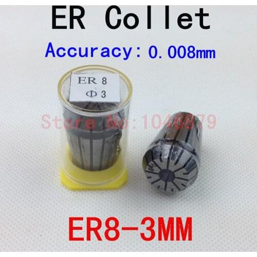 Precision 0.008mm, CNC collet, collet clamping tool holder, collet flexible, high precision collet, ER8-3MM