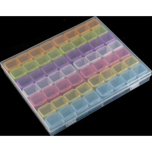 28/56 Grids 5pcs Transparent Plastic Storage Box Diamond Painting Accessories Tool Nail Rhinestone Bead Storage Box Household