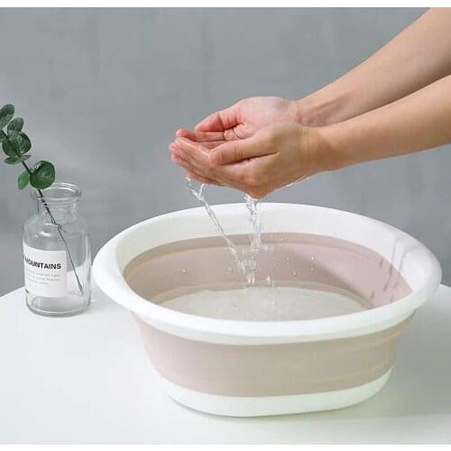 Foldable plastic bowls home portable grand medium small adult baby wash face basin multipurpose bath hangable basins