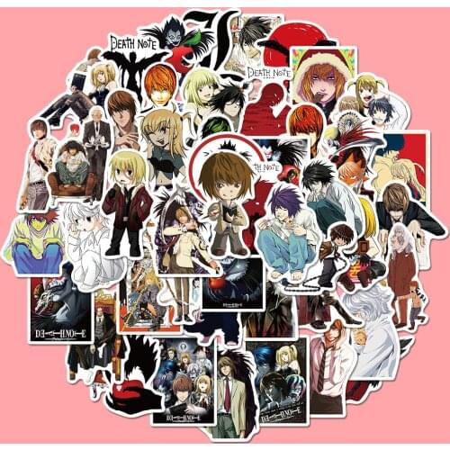 50pcs Japanese Anime Death Note Sticker Waterproof Sunscreen laptop Graffiti Sticker PVC Childrens Toy Sticker