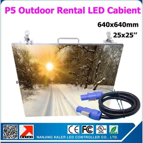 TEEHO 20pcs 25X25 inches P5 outdoor led video screen rental aluminum led display panel P5 cabinet with 1pcs TS802D sender screen