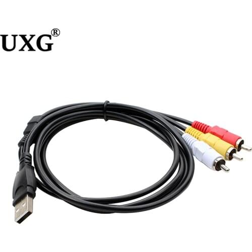 New 1.5M 5ft USB 2.0 to 3 RCA Cable Male To Male AV Audio Adapter Cord for AV equipment to HDD player