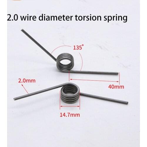 Torsion Spring Steel High Strength V-Shaped Wire Diameter 2.0mm Outer Diameter 14.7mm Angular Length 40mm