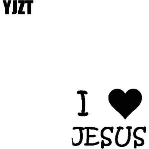 YJZT 12.7CM*10.1CM LOVE JESUS Motorcycle Car Personality Sticker Decals Black/Silver C13-00062