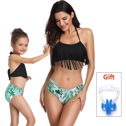 Rayseeda Latest High Quality Swimwear Women Sexy Bikini Two Piece Halter Sexy Kids Girls Beach Swimwear Tassels Bathing Swimsuit