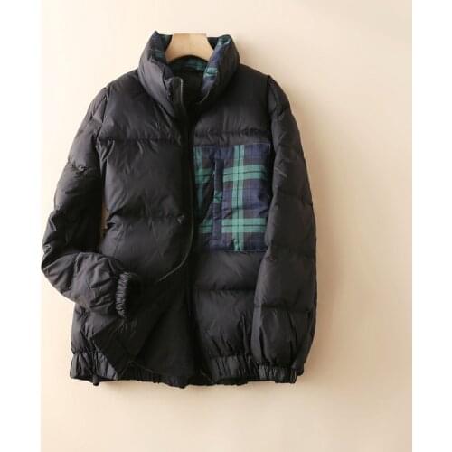 SEDUTMO Winter Oversize Plaid Duck Down Jackets Women Short Coat Thick Puffer Jacket Casual Autumn Patchwork Parkas ED1261