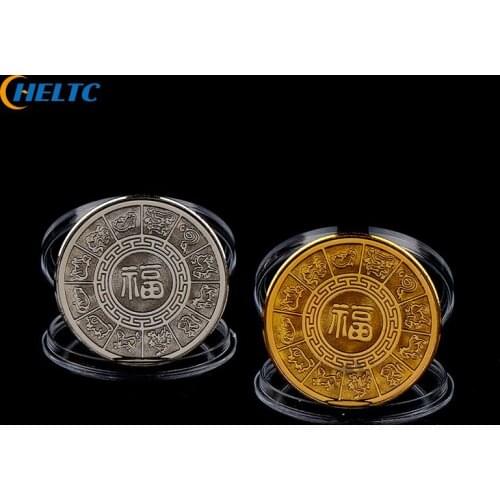1pcs Gold/Silver 2021 New Year Lucky Coin Twelve Zodiac Ox Commemorative Coins For Collection Gift HOT