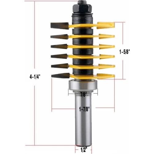 1pc 12mm 1/2" Shank Brand New 2 Teeth Adjustable Finger Joint Router Bit Tenon Cutter Industrial Grade for Wood Tool 03038