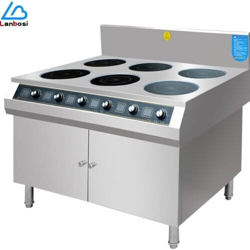 380V Commercial Induction Cooker Four Burner Stove 3000W Commercial Kitchen High Power Six Eye Induction Cooker