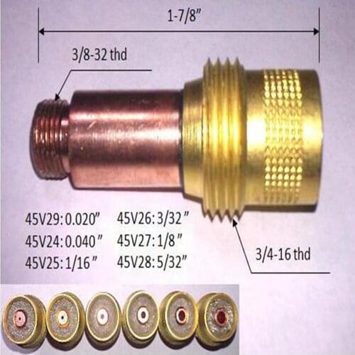 For TIG Welding Torch SR WP17 18 26 Accessories TIG Gas Lens Collet Body X58