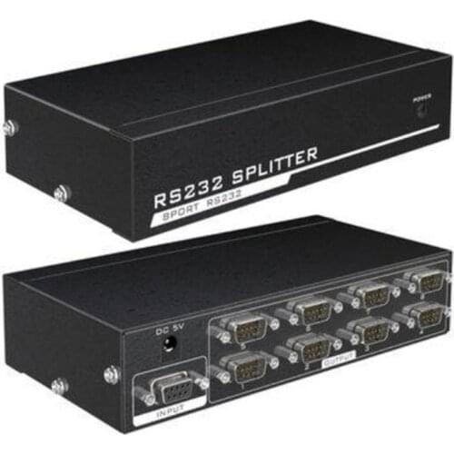 Active Serial RS232 Splitter 1 to 8 RS232 bi-direction Switcher Splitter 8 to 1 with power adapter