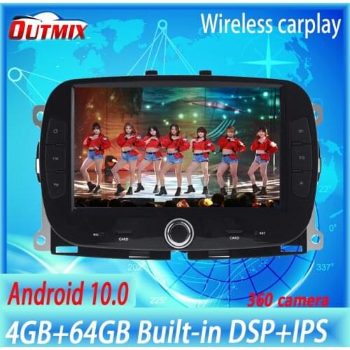 PX6 Android 10.0 4GB+64GB For Fiat 500 2015-2019 Car Radio GPS Navigation Stereo Multimedia DVD Player Head Unit DSP Recorder