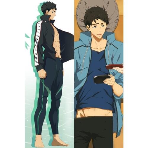 Free! - Iwatobi Swim Anime hugging body pillowcase Nanase Haruka Tachibana Makoto Rin Matsuoka Dakimakura throw pillow cover