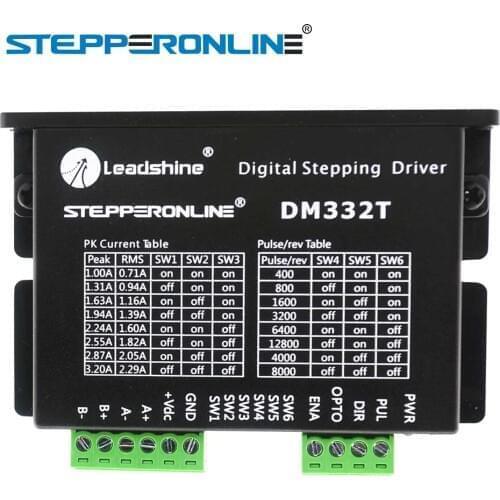 Digital Stepper Motor Driver 1.0-3.2A 10-30VDC Stepper Motor Controller for Nema 17, 23 Stepper Motor DM332T