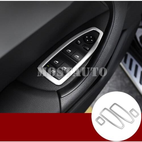 For BMW X2 F39 Stainless Car Door Window Switch Button Trim Cover 2017-2019 4pcs Car Accessories Interior Car Decor Car Trim