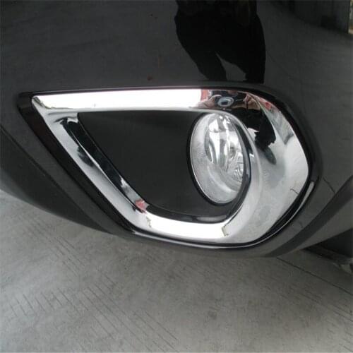 For Subaru Forester 2013 2014 2015 ABS chrome front head fog lamp light cap sticker accessories trim 2pcs car styling