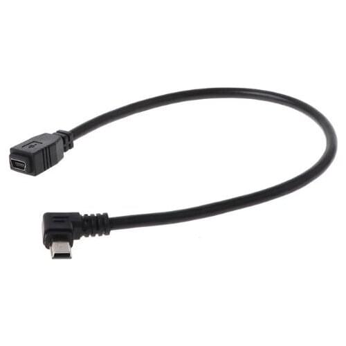 90 Degree Mini USB 4Pin Male to Female Extension Cable for MP3 GPS Camera 27cm
