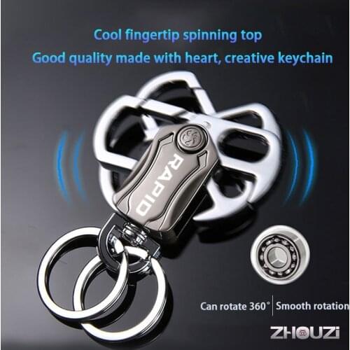 DIY Multifunction Car Keychain Key Ring Beer Opener Fidget Spinner For Skoda Rapid Spaceback NH1 NH3 NA2 Auto Accessories