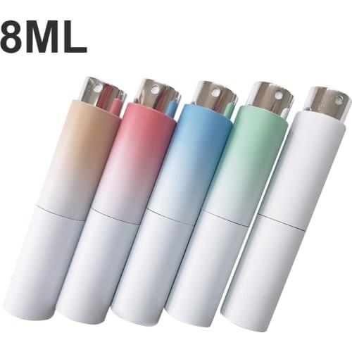 8ml Mini Perfume Spray Bottle Gradient Color Portable Refillable Liquid Empty Bottle Packing Atomizer Travel Cosmetic Container