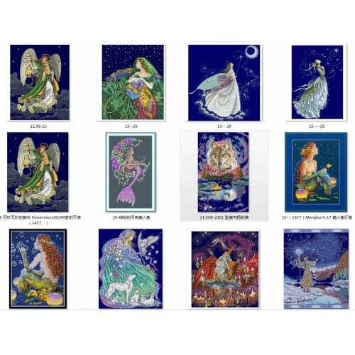 Angel 7 cross stitch kit love couple design cotton 14ct 18ct 11ct 28CT dark blue colorfully canvas embroidery DIY needlework