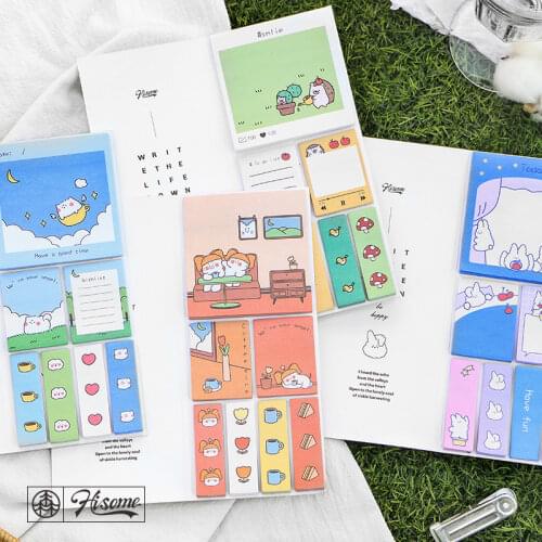 Sticky Note Set Sunny Day Log Series Creative Ins Hand Account Material Message Paper 4 Options School Office Supplies