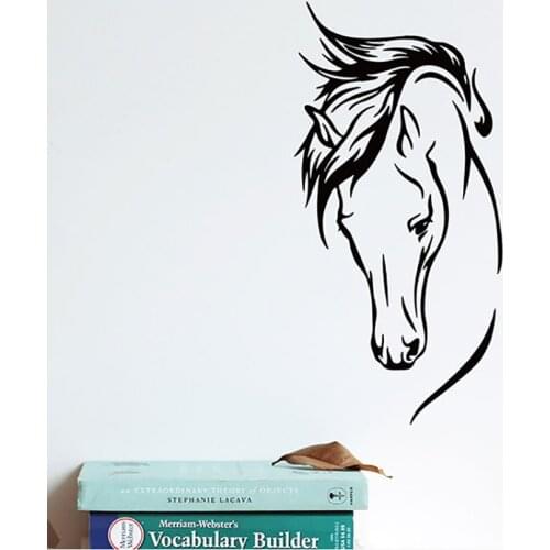 Horse Head Wall Sticker Removable Wall Decals DIY Vinyl Art Stickers Home Kitchen Living Room Bedroom Wall Decoration 45x30cm