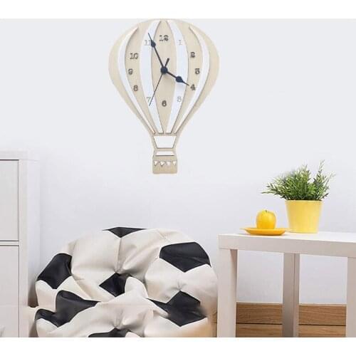 Hot Air Balloon Wall Clock Silent Indoor Cartoon Clock for Children Bedroom Decor