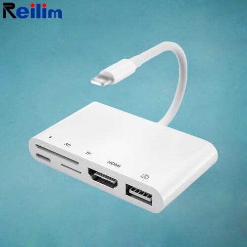 OTG USB HDMI adapter for lightning to micro SD TF card reader kit for iphone ipad for apple ios 13 converter
