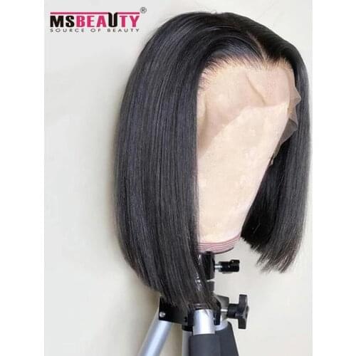Short Bob Wigs 100% Peruvian Remy Human Hair Wig Straight Lace Front Human Hair Wigs For Woman Pre-Plucked 150% Density