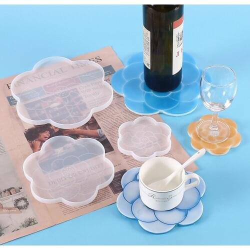 Flower Coaster Silicone Mold Cherry Blossoms Shape 3 Size Coaster Jewelry Storage Craft Casting Tools DIY Home Decoration
