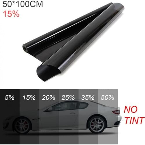 PVC 50 x 100 CM Thickening Antiwear Car Curtain Windshield Sun Shade UV Protection Side Window Film VLT Solar Sticker