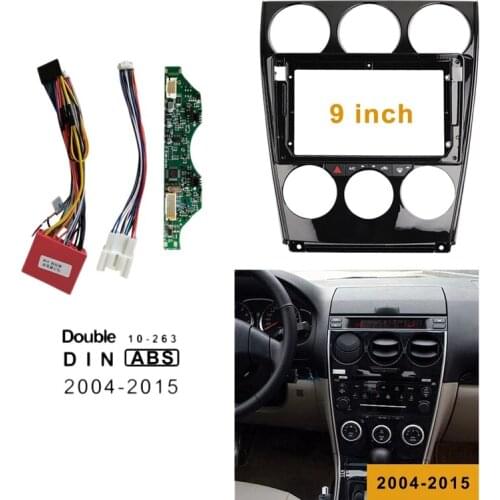 9 Inch 2DIN Car Instrument Panel Frame DVD Navigation Panel Frame Radio Panel For Mazda 6 2004-2015