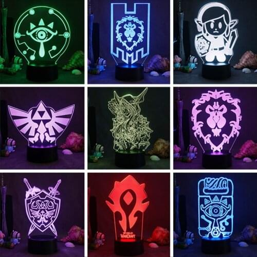 3d Night Light Game Room World of Warcraft Table Lamp Touch Sensor Color Changing Nightlight for Kids Child Bed Room Decor Gift