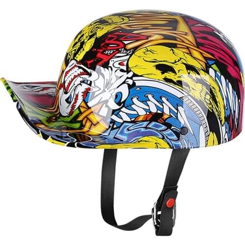 Vintage Open Face Motorcycle Helmet Harley Retro Baseball Cap Half Helmets Men Women for Scooter Moped Cap Street Cruiser Jet