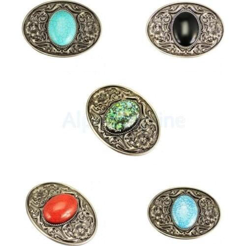 Vintage Boho Hippie Style Belt Buckle Mens Gifts with Gemstone Accessories for Leather Belt