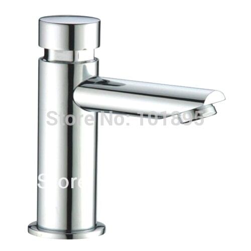 X10046 - Luxury Deck Mounted Brass Delay Tap Chrome Color Self Closing Water Tap