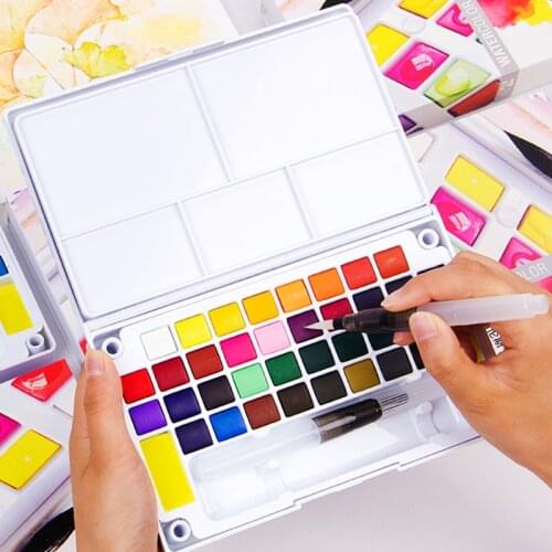 1 set 36 COLOUR Watercolor Paint With Water Paint Palette Solid Water Color Paint Set For School Artist Drawing Painting Supply