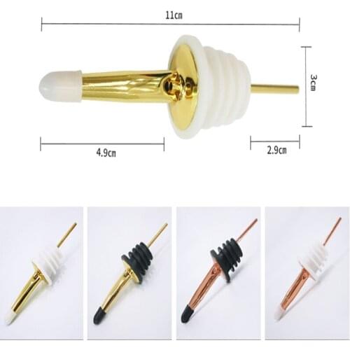 100pcs/lot Stainless steel Rose Gold wine Olive Oil Pourer Dispenser Spout Glass Bottle Pourer Red Wine bottle stopper plug